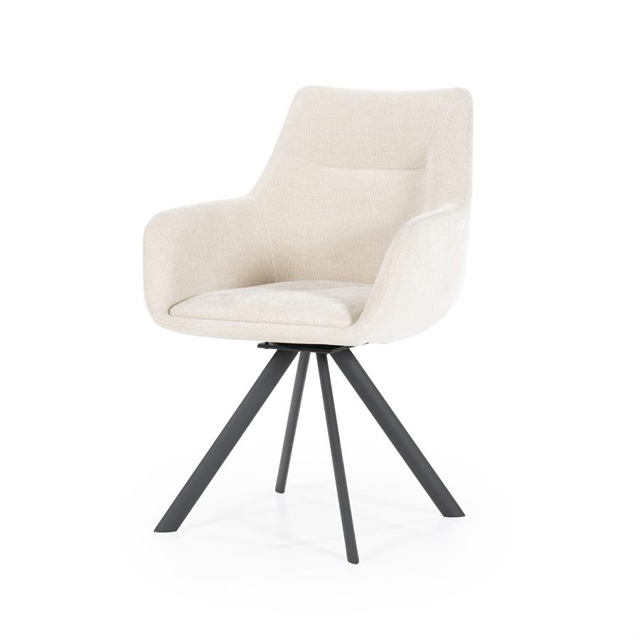 Draaibare Eetkamerstoel Bliss met armleuning- Beige - Afbeelding 11