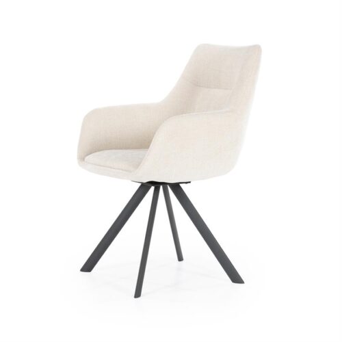 Draaibare Eetkamerstoel Bliss met armleuning- Beige - Afbeelding 12