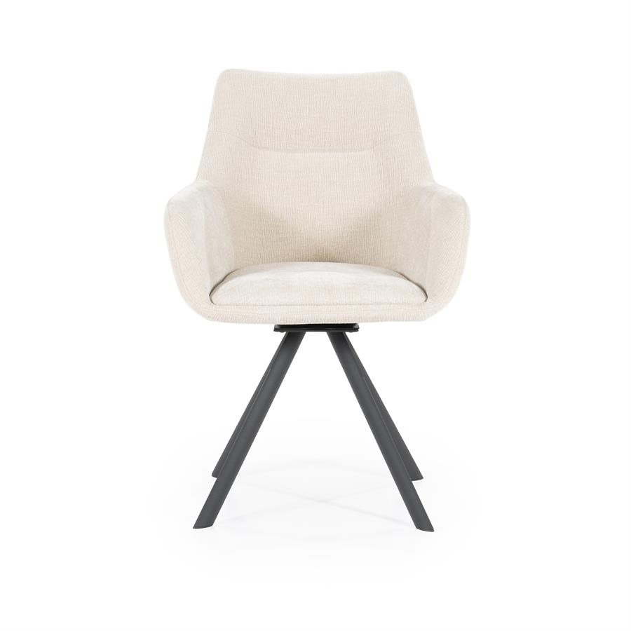 Draaibare Eetkamerstoel Bliss met armleuning- Beige - Afbeelding 17