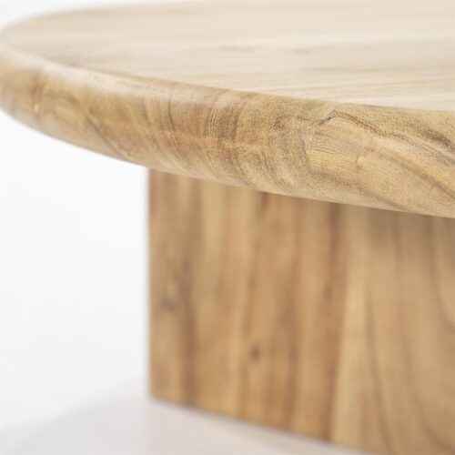Salontafel Leoti Acaciahout - Naturel 80cm - Afbeelding 8