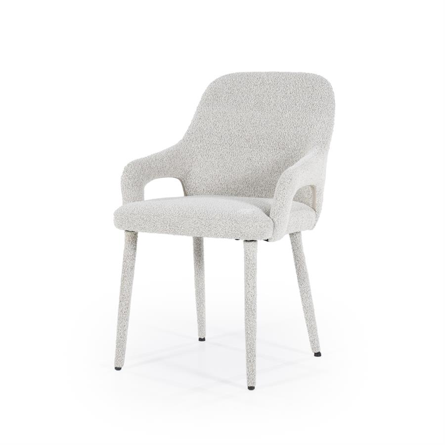 Eetkamerstoel Fika Bouclé - kleur Beige - Afbeelding 10