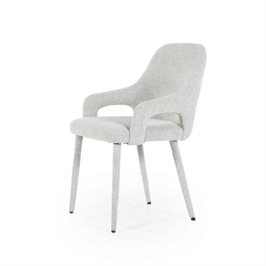 Eetkamerstoel Fika Bouclé - kleur Beige - Afbeelding 11