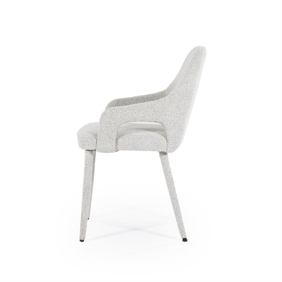 Eetkamerstoel Fika Bouclé - kleur Beige - Afbeelding 12