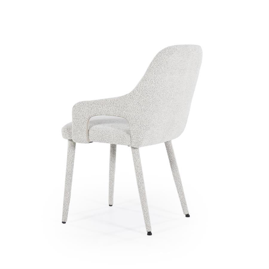 Eetkamerstoel Fika Bouclé - kleur Beige - Afbeelding 13