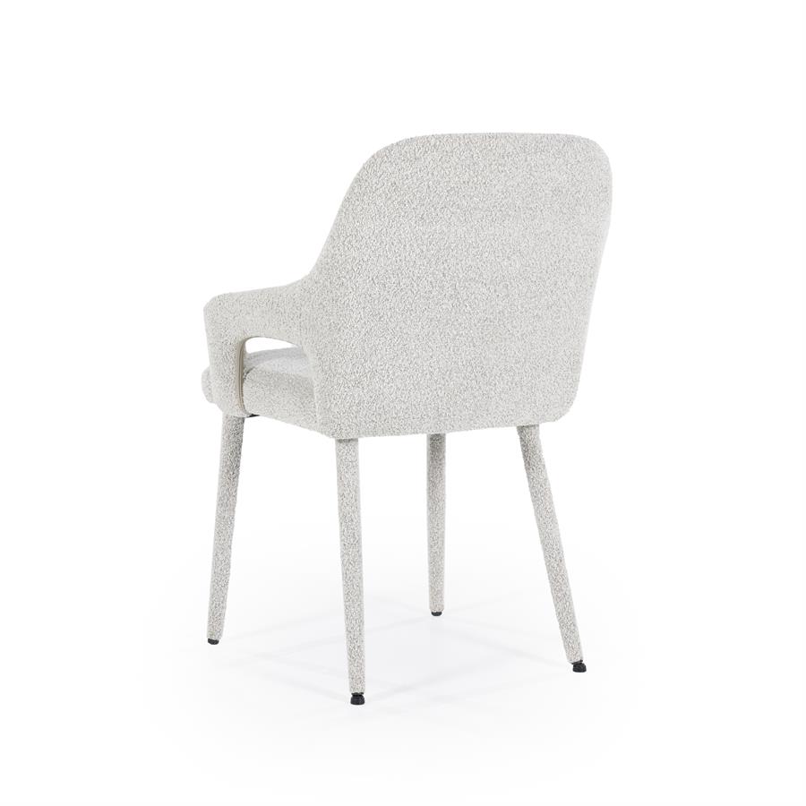 Eetkamerstoel Fika Bouclé - kleur Beige - Afbeelding 14