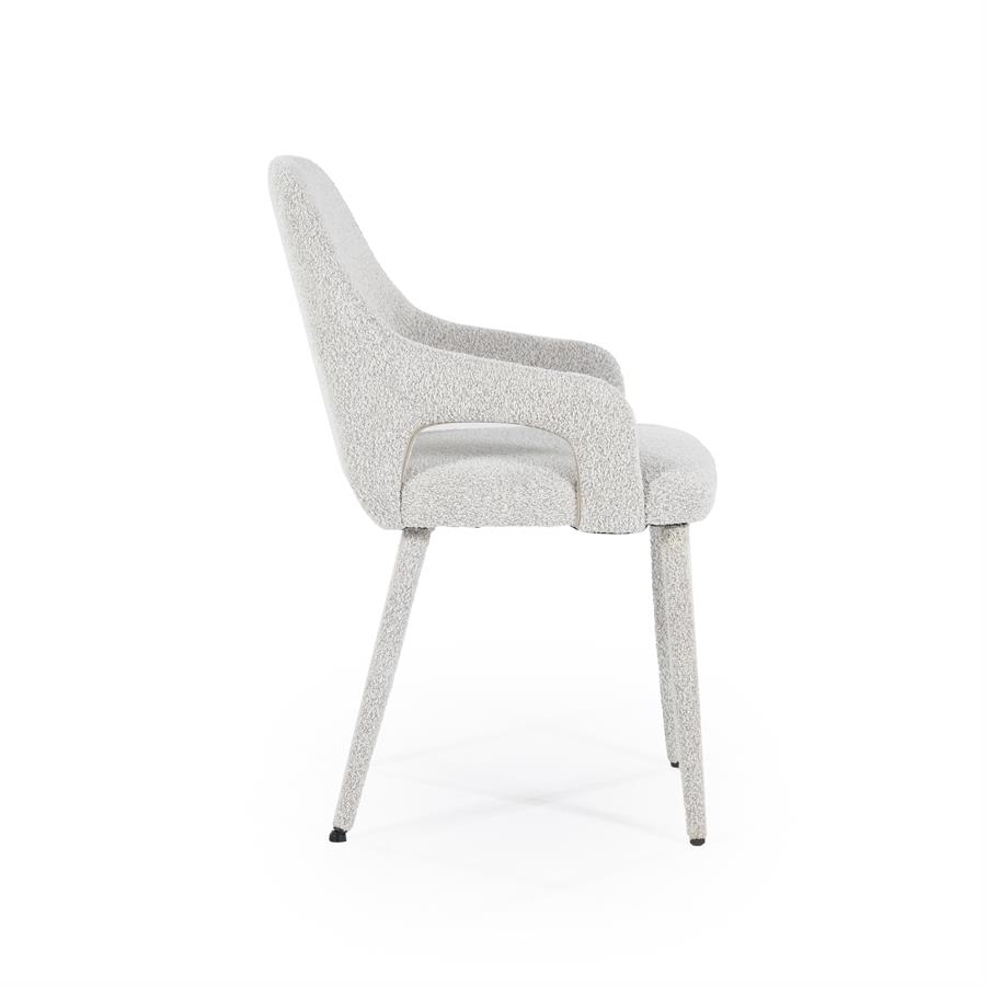 Eetkamerstoel Fika Bouclé - kleur Beige - Afbeelding 18