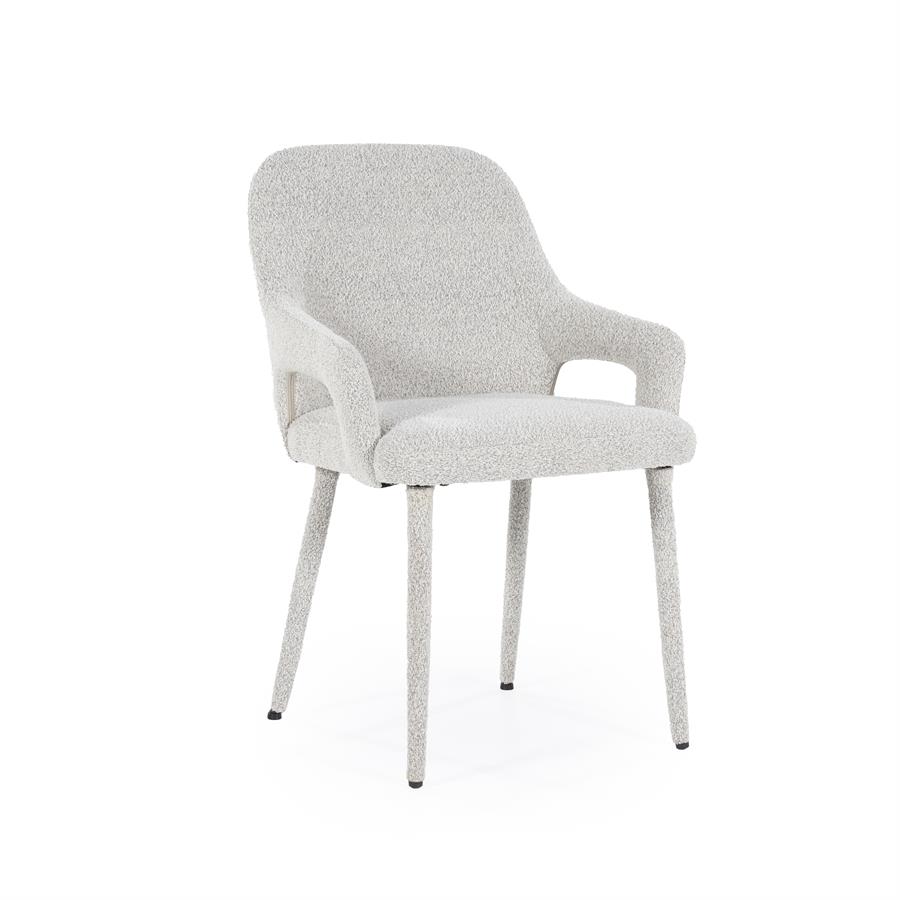 Eetkamerstoel Fika Bouclé - kleur Beige - Afbeelding 20