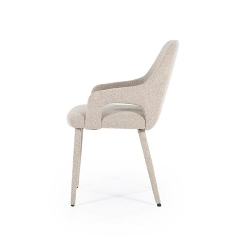 Eetkamerstoel Fika Bouclé - kleur Taupe - Afbeelding 13
