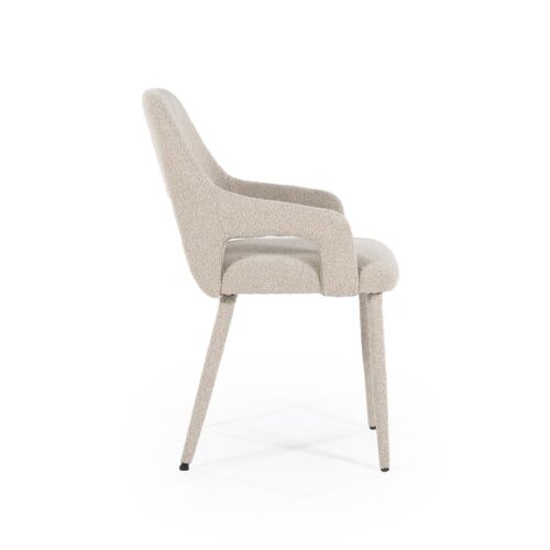 Eetkamerstoel Fika Bouclé - kleur Taupe - Afbeelding 19