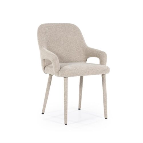 Eetkamerstoel Fika Bouclé - kleur Taupe - Afbeelding 20
