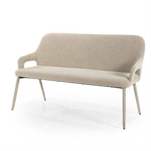 Eetkamerbank Fika Bouclé - kleur Taupe - Afbeelding 9
