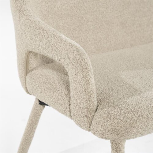 Eetkamerbank Fika Bouclé - kleur Taupe - Afbeelding 11