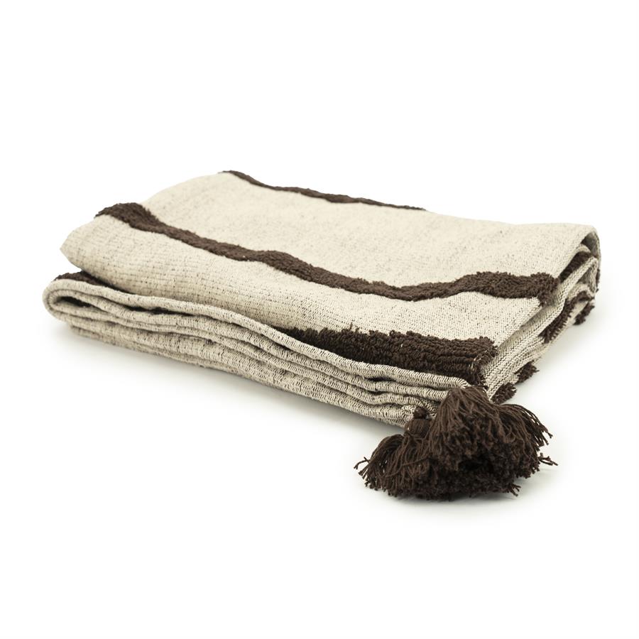 Plaid Majani 170 x 130 cm - Donkerbruin - Afbeelding 6