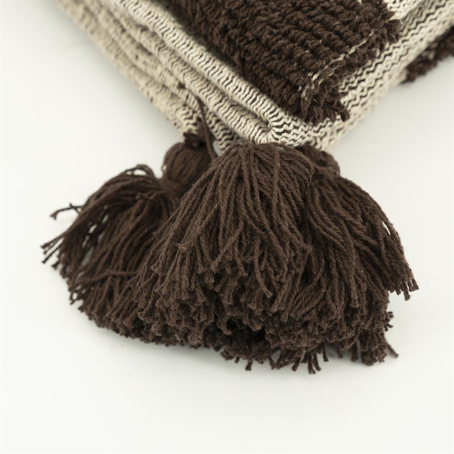 Plaid Majani 170 x 130 cm - Donkerbruin - Afbeelding 8