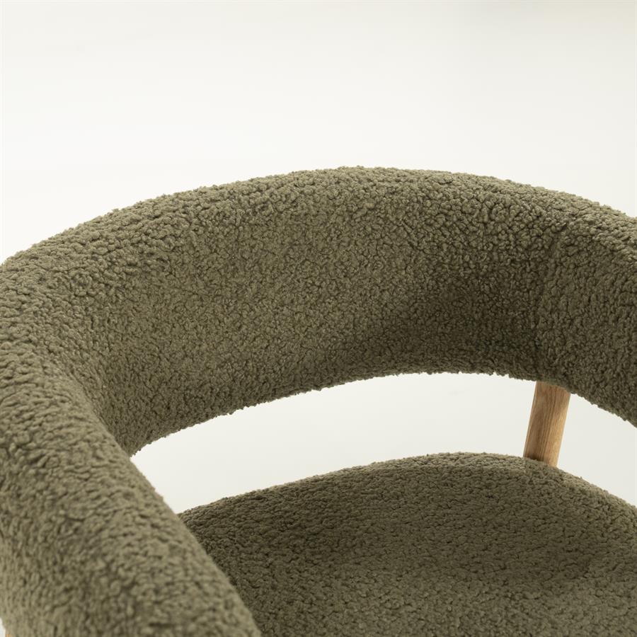 Fauteuil Mysa Teddy en eikenhout - Groen - Afbeelding 6