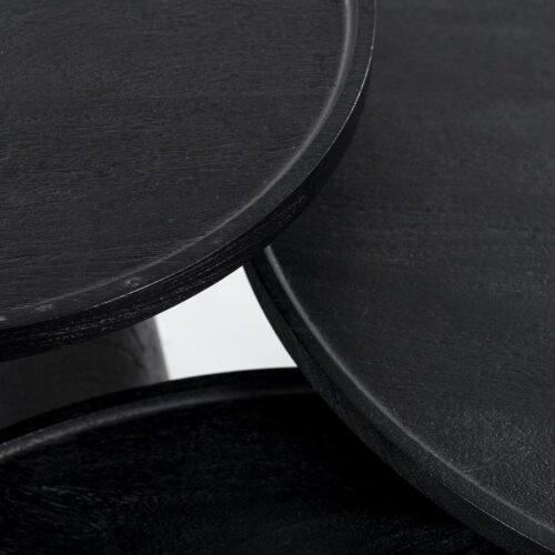 Ronde Salontafel Ron Mangohout 80cm - Zwart - Afbeelding 13
