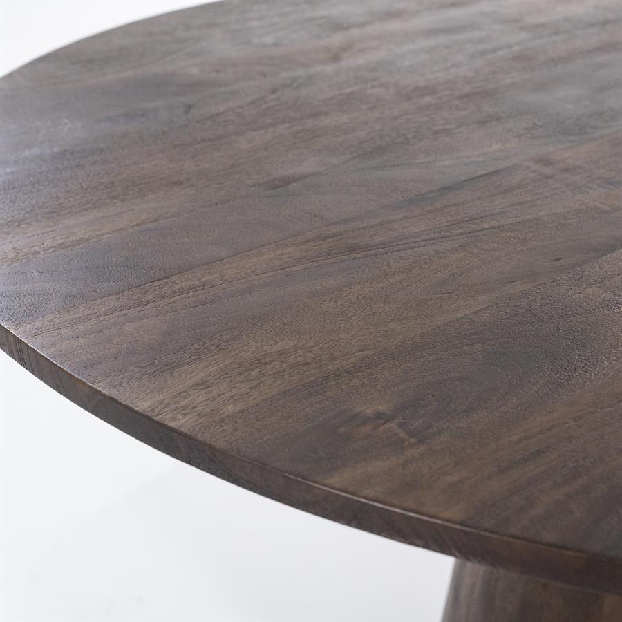 Ronde Eettafel Aron Mangohout Bruin - 130cm - Afbeelding 26
