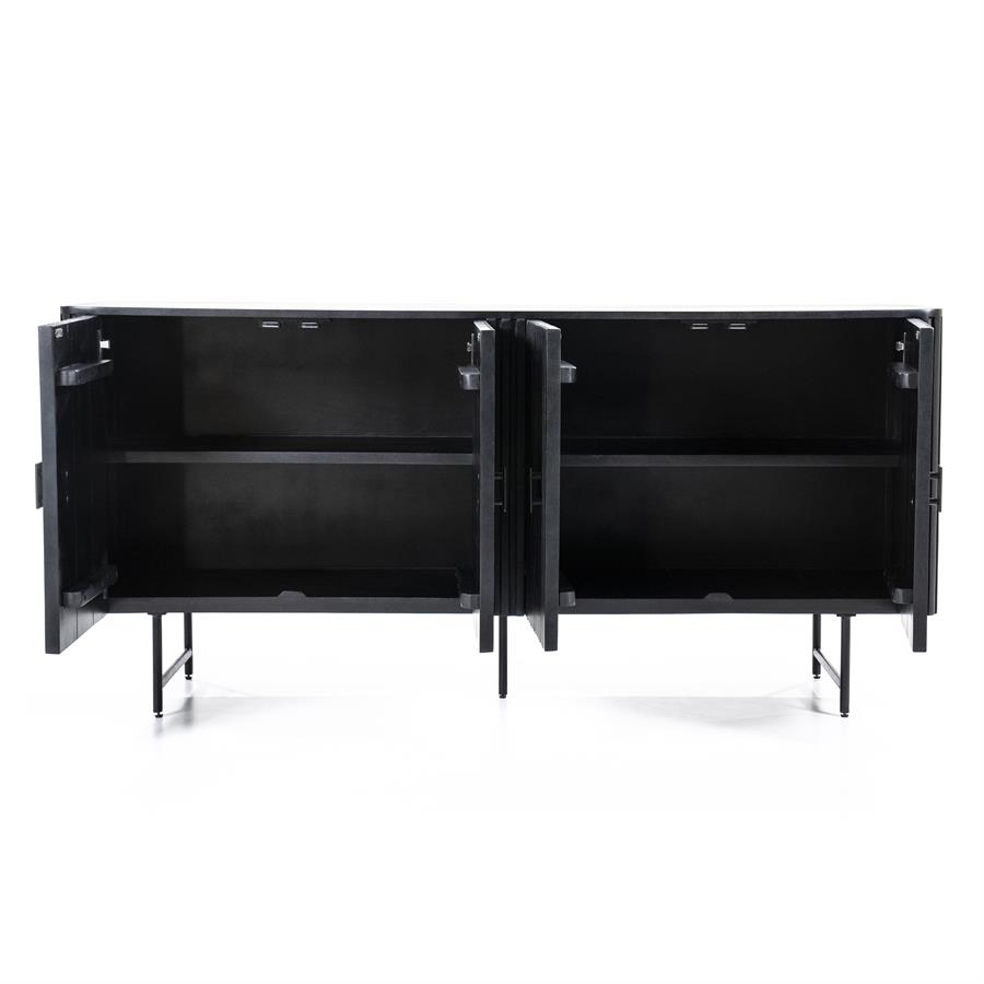 Dressoir Remi Mangohout en Metaal 170cm - Zwart - Afbeelding 30