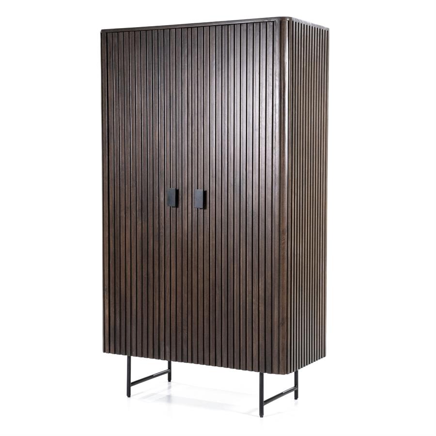 Opbergkast Remi Mangohout en Metaal 170 x 96 cm - Bruin - Afbeelding 23