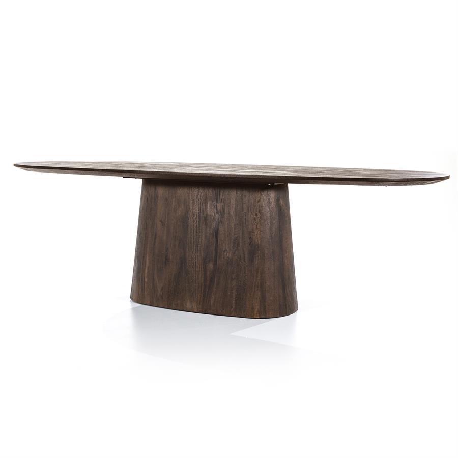 Ovale Eettafel Aron Mangohout Bruin - 250cm - Afbeelding 8