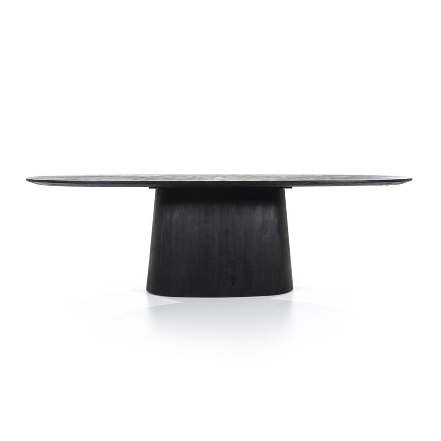 Ovale Eettafel Aron Mangohout Zwart - 250cm - Afbeelding 11