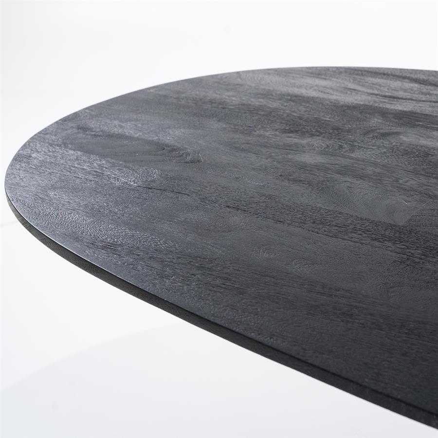 Ovale Eettafel Aron Mangohout Zwart - 250cm - Afbeelding 14