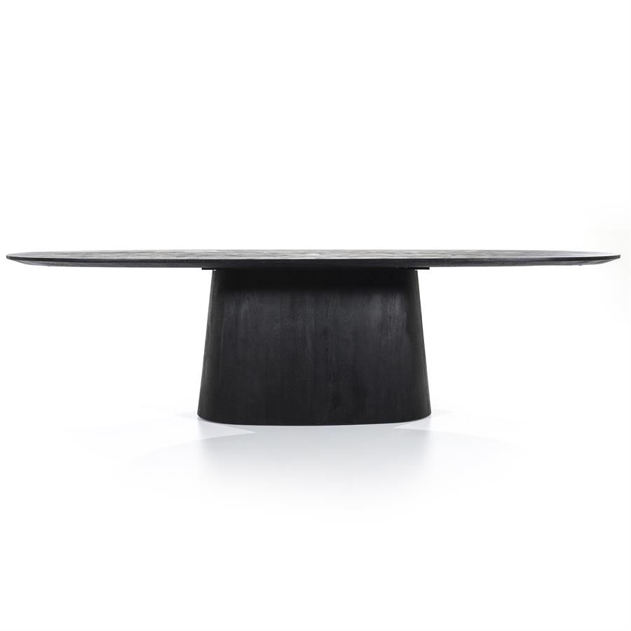 Ovale Eettafel Aron Mangohout Zwart - 300cm - Afbeelding 12