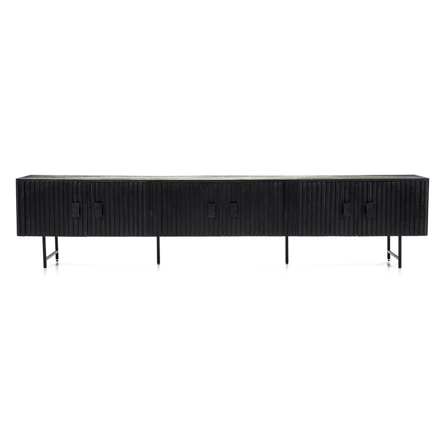 TV-meubel Remi Mangohout en Metaal 250 cm - Zwart - Afbeelding 27