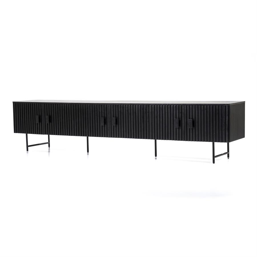 TV-meubel Remi Mangohout en Metaal 250 cm - Zwart - Afbeelding 28