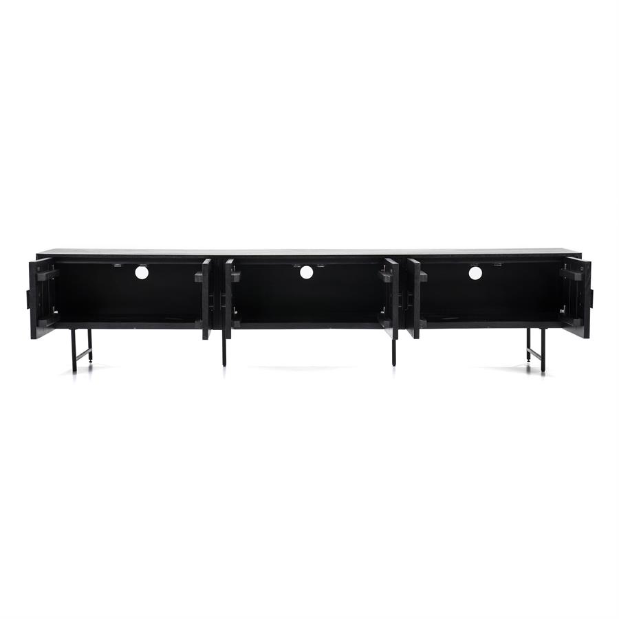 TV-meubel Remi Mangohout en Metaal 250 cm - Zwart - Afbeelding 29