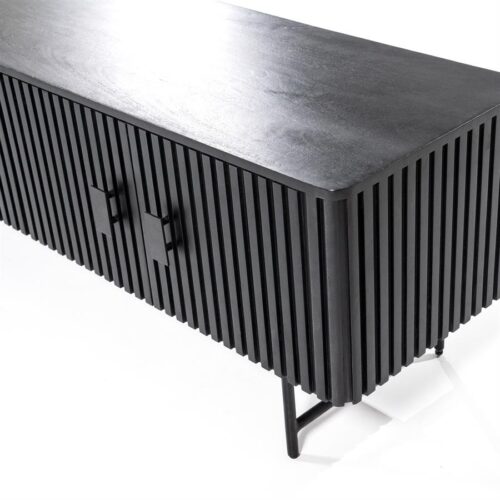 TV-meubel Remi Mangohout en Metaal 250 cm - Zwart - Afbeelding 31