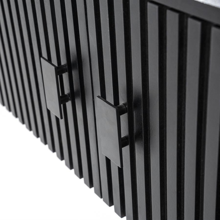 TV-meubel Remi Mangohout en Metaal 250 cm - Zwart - Afbeelding 32