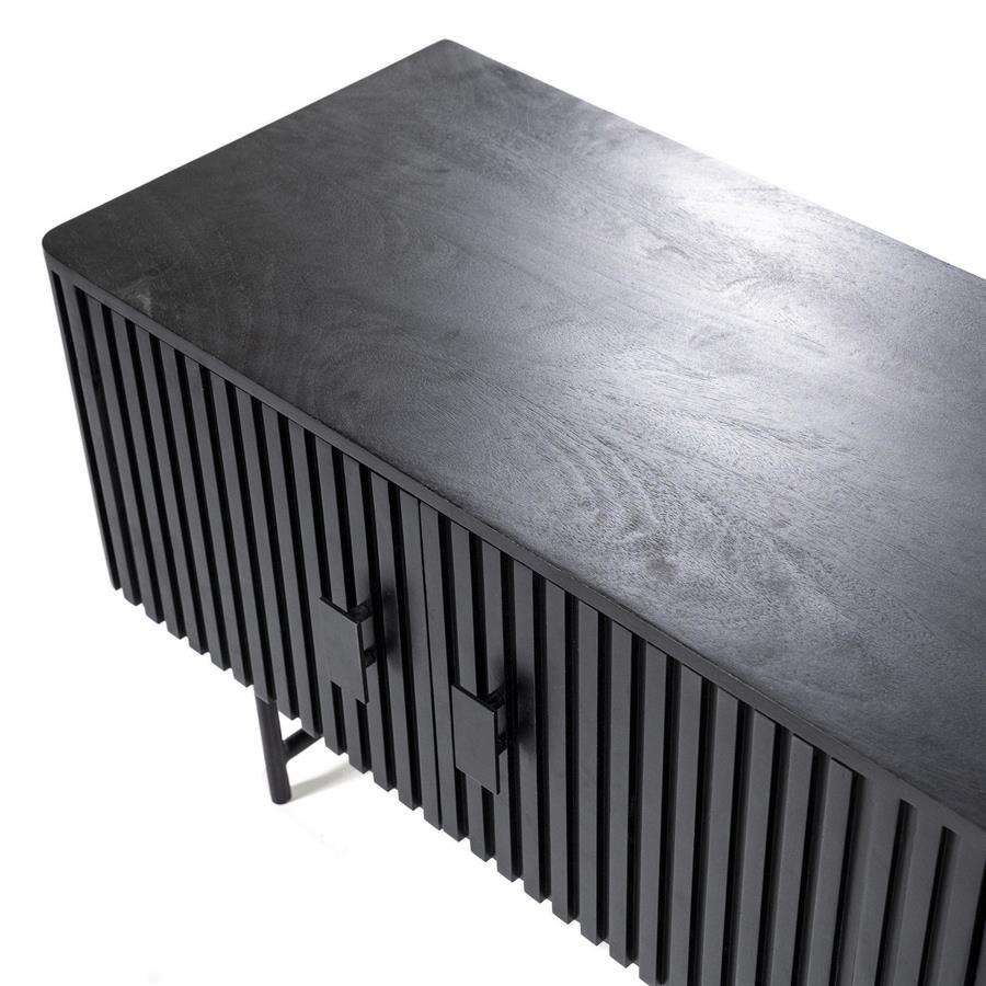 TV-meubel Remi Mangohout en Metaal 250 cm - Zwart - Afbeelding 33