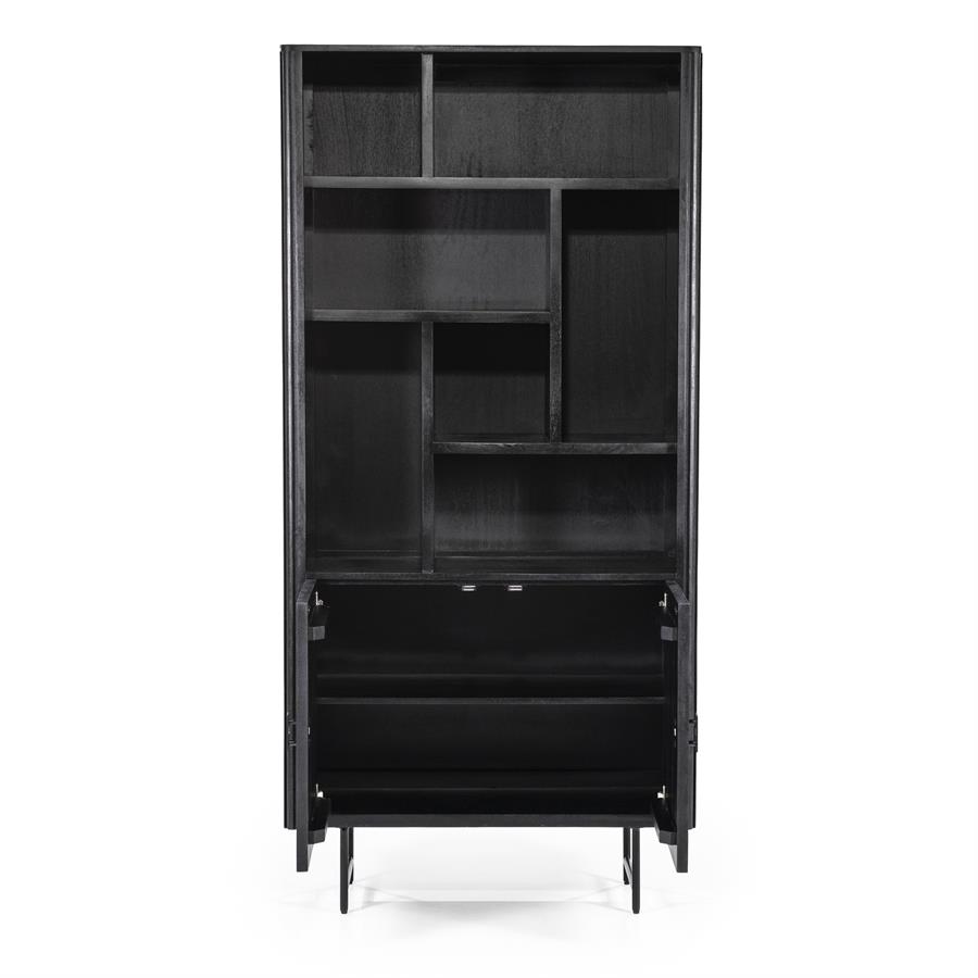 Boekenkast Remi Mangohout en Metaal 200 x 96 cm - Zwart - Afbeelding 18