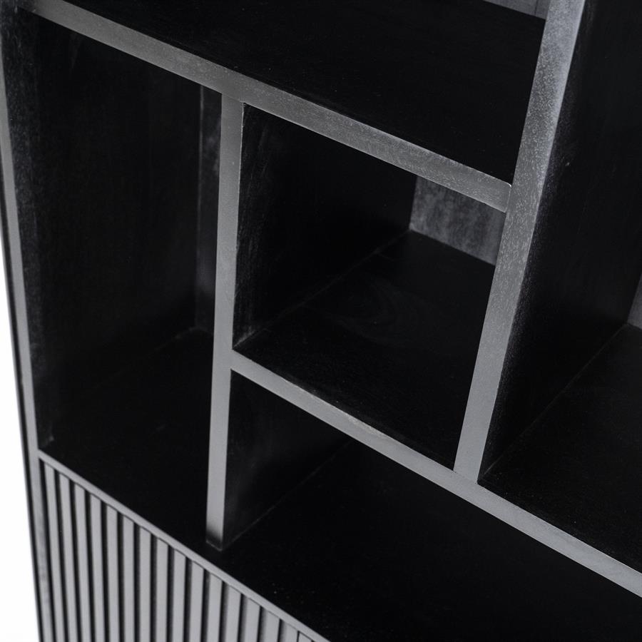 Boekenkast Remi Mangohout en Metaal 200 x 96 cm - Zwart - Afbeelding 19