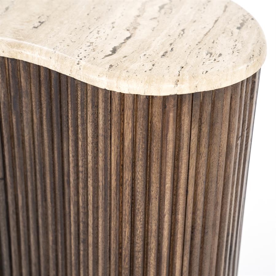 Bijzettafel Mari Mangohout en Travertin 50 x 33 cm - Afbeelding 26