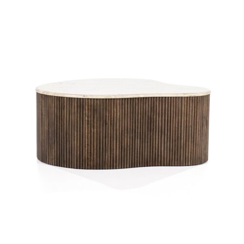 Salontafel Mari Mangohout en Travertin 83 x 72 cm - Afbeelding 22