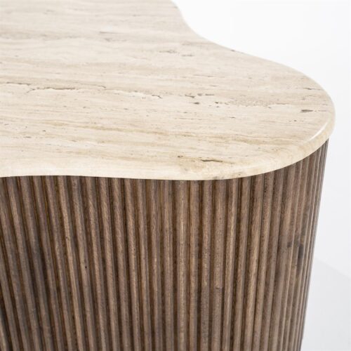 Salontafel Mari Mangohout en Travertin 83 x 72 cm - Afbeelding 25