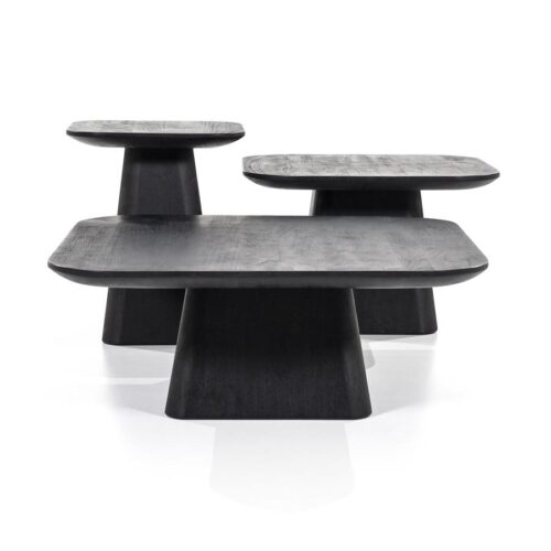 Vierkante Salontafel Aron Mangohout - Zwart 80 cm - Afbeelding 27