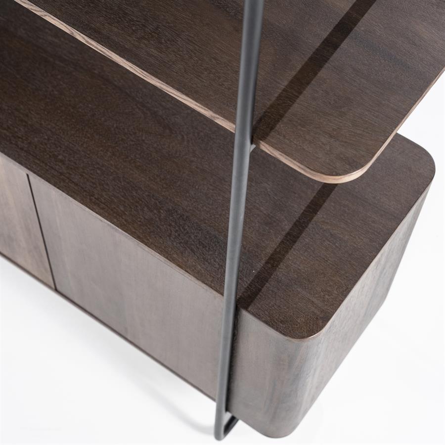 Wandkast James Mangohout en Metaal 190x210cm - Bruin - Afbeelding 13