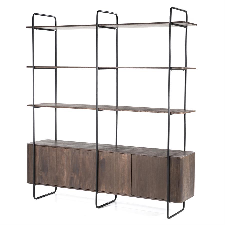 Wandkast James Mangohout en Metaal 190x210cm - Bruin - Afbeelding 17