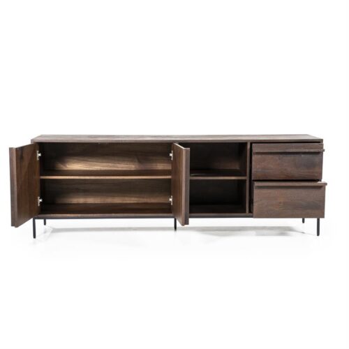 TV-meubel Jimmy Mangohout en Metaal 180cm - Bruin - Afbeelding 12