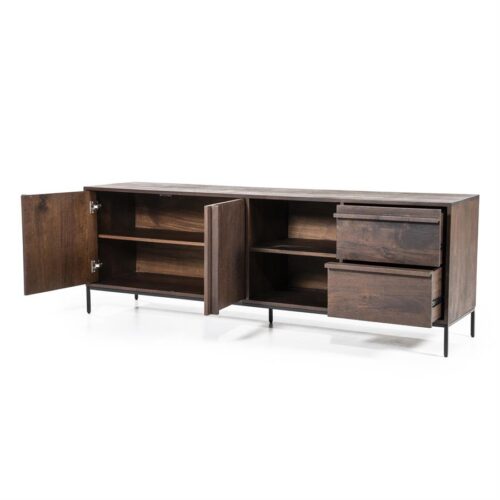 TV-meubel Jimmy Mangohout en Metaal 180cm - Bruin - Afbeelding 17
