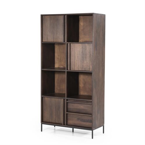 Opbergkast Jimmy Mangohout en Metaal 180 x 90cm - Bruin - Afbeelding 17