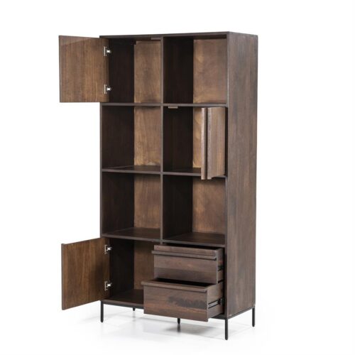Opbergkast Jimmy Mangohout en Metaal 180 x 90cm - Bruin - Afbeelding 18