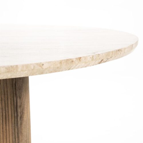Ronde Eettafel Sara Travertin en Mangohout - 130cm - Afbeelding 12