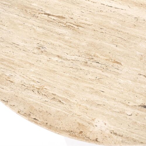 Ronde Eettafel Sara Travertin en Mangohout - 130cm - Afbeelding 15