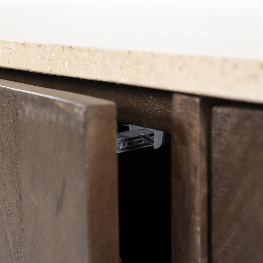 Dressoir Lio Mangohout Travertin 200x41x75cm - bruin - Afbeelding 17