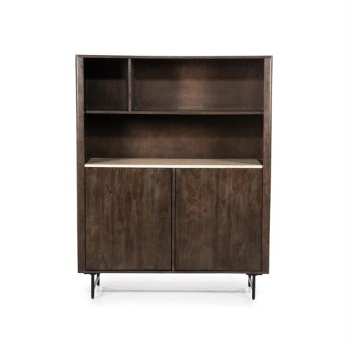 Boekenkast Lio Mangohout Travertin 120x150cm - bruin - Afbeelding 15