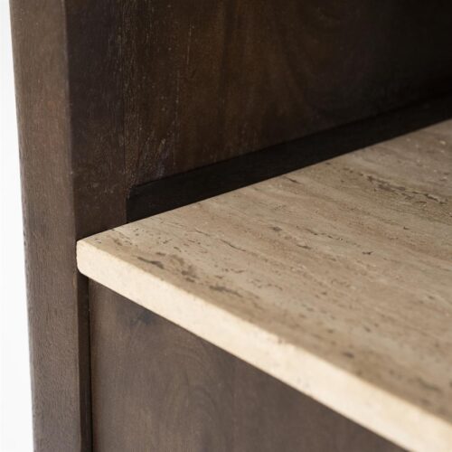 Boekenkast Lio Mangohout Travertin 120x150cm - bruin - Afbeelding 17
